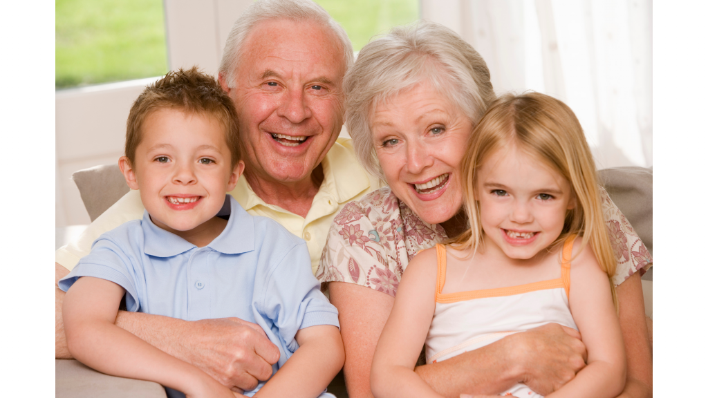 grandparents with their grandchildren