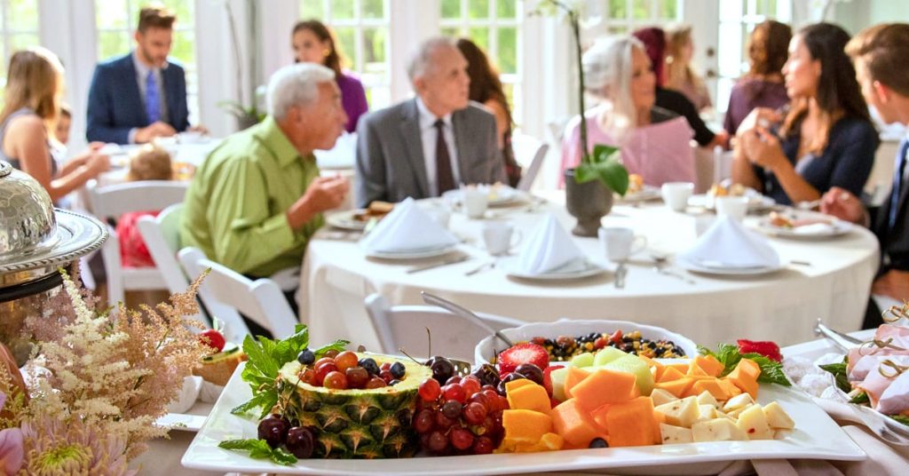 A funeral repast gathering